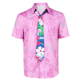 Zootopia 2 (2025) Nick Wilde Pink Printed Shirt Necktie Outfits Cosplay Costume